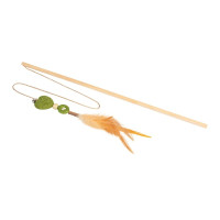 Игрушка WAUCAT Fun Natural для кошек, дразнилка с сердечком, дерево, прессованная кошачья мята, перо, джутовая верёвка, 60 см Игрушка WAUCAT Fun Natural для кошек, дразнилка с сердечком, дерево, прессованная кошачья мята, перо, джутовая верёвка, 60 см