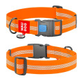 Нашийник WAUDOG Waterproof для собак, водостійкий, з QR адресником, світловідбивний, пластиковий фастекс, помаранчевий, XXL, 4 см, 46–70 см