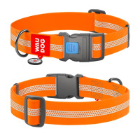 Нашийник WAUDOG Waterproof для собак, водостійкий, з QR адресником, світловідбивний, пластиковий фастекс, помаранчевий, XXL, 4 см, 46–70 см Нашийник WAUDOG Waterproof для собак, водостійкий, з QR адресником, світловідбивний, пластиковий фастекс, помаранчевий, XXL, 4 см, 46–70 см