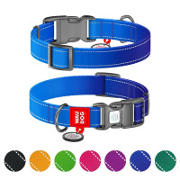Ошейник WAUDOG Nylon Mono для собак, с QR паспортом, светоотражающий, пластиковый фастекс, синий, XL, 2.5 см, 37–58 см Ошейник WAUDOG Nylon Mono для собак, с QR паспортом, светоотражающий, пластиковый фастекс, синий, XL, 2.5 см, 37–58 см