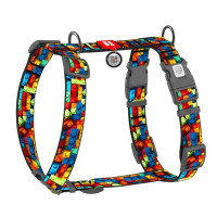Шлея WAUDOG Nylon для собак, анатомическая, H-образная, с QR паспортом, рисунок Шлея WAUDOG Nylon для собак, анатомическая, H-образная, с QR паспортом, рисунок