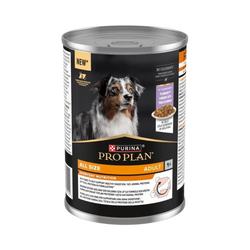 Влажный корм Purina Pro Plan Adult для взрослых собак, с индейкой, кусочки в желе, 400 г