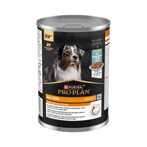 Влажный корм Purina Pro Plan Adult для взрослых собак, с рыбой, кусочки в желе, 400 г