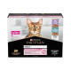 Влажный корм Purina Pro Plan DD для взрослых кошек с чувствительным пищеварением, с индейкой и океанической рыбой, 10 × 85 г