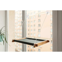 Гамак PetJoy для котов, на окно, коричнево-серый, 54×35×3.5 см Гамак PetJoy для котов, на окно, коричнево-серый, 54×35×3.5 см