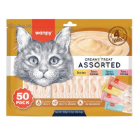 Лакомства Wanpy Creamy Treat Assorted для кошек, жидкие, набор, 0.7 кг, 5 шт Лакомства Wanpy Creamy Treat Assorted для кошек, жидкие, набор, 0.7 кг, 5 шт