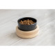 Миска PetJoy для собак и котов, на подставке, бело-черная, 0.25 л, 13×13×7 см