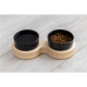 Миски PetJoy для собак и котов, на подставке, бело-черные, 2×0.25 л, 27×13×7 см