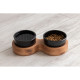 Миски PetJoy для собак и котов, на подставке, коричнево-черные, 2×0.25 л, 27×13×7 см