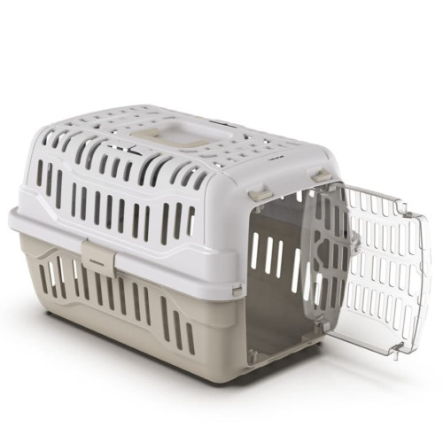 Переноска Georplast Spark для собак и кошек, пластиковая, бежевая, 48.5×33.5×31 см