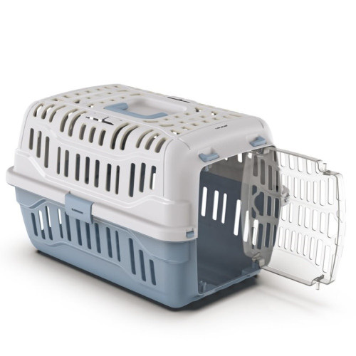 Переноска Georplast Spark для собак и кошек, пластиковая, голубая, 48.5×33.5×31 см