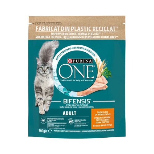 Сухой корм Purina One Adult Bifensis для взрослых кошек, с курицей, 800 г