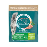 Сухий корм Purina One Indoor для дорослих котів, що живуть у приміщенні, з індичкою, 800 г Сухий корм Purina One Indoor для дорослих котів, що живуть у приміщенні, з індичкою, 800 г