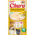 Лакомства Inaba Churu для кошек, сливочный мусс в стиках, тунец с сыром, 14 г×4 шт.