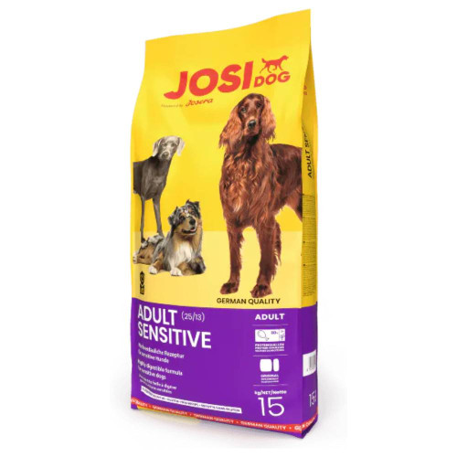 Сухой корм Josera JosiDog Adult Sensitive для взрослых собак с чувствительным пищеварением, с птицей, 15 кг