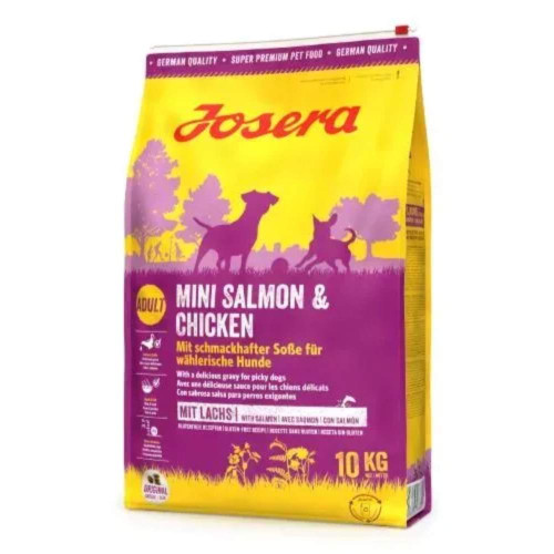 Сухой корм Josera Mini Adult Salmon & Chicken для взрослых собак мелких пород, с лососем и курицей, 10 кг