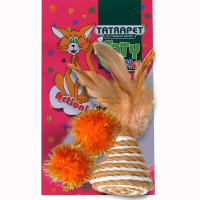 Игрушка Tatrapet Caty funny для кошек, набор 2 мячика+конус с перьями, 3.5-5 см Игрушка Tatrapet Caty funny для кошек, набор 2 мячика+конус с перьями, 3.5-5 см