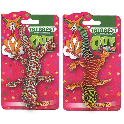 Игрушка Tatrapet Caty funny для кошек, плюшевая ящерица, 16 см