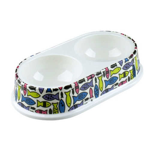 Миска Tetrapet для собак и кошек меламиновая двойная 0.25 л, 26.5×15×5.5 см