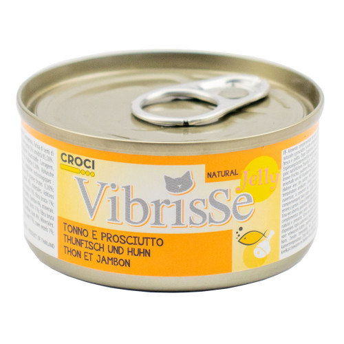 Консерва Croci Vibrisse Jelly для кошек, тунец, куриная ветчина в желе, 70 г