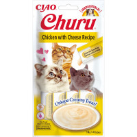Лакомство Inaba Churu для кошек, сливочный мусс в стиках, курица с сыром, 4×14 г Лакомство Inaba Churu для кошек, сливочный мусс в стиках, курица с сыром, 4×14 г
