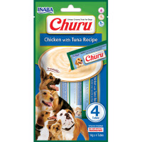 Ласощі Inaba Churu для собак, вершковий мус в стіках, курка, тунець, 4×14 г Ласощі Inaba Churu для собак, вершковий мус в стіках, курка, тунець, 4×14 г