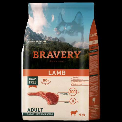 Сухой корм Bravery Lamb Large/Medium Adult, собак средних и крупных пород, с ягненком, 2 кг
