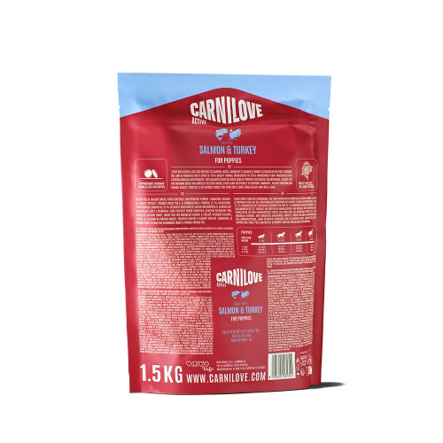 Сухий корм Carnilove Puppy Salmon & Turkey, для цуценят, з лососем та індичкою, 1.5 кг