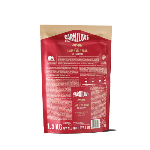 Сухий корм Carnilove Adult Lamb & Wild Boar, для собак, 1.5 кг