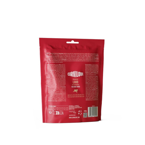 Лакомство Carnilove Dog Crunchy Snack, для собак, ягненок, клюква, 200 г