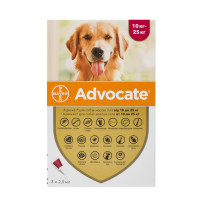 Капли от блох, отодектоза, саркоптоза Bayer Advocate для собак 10-25 кг, цена за 1 пипетку Капли от блох, отодектоза, саркоптоза Bayer Advocate для собак 10-25 кг, цена за 1 пипетку