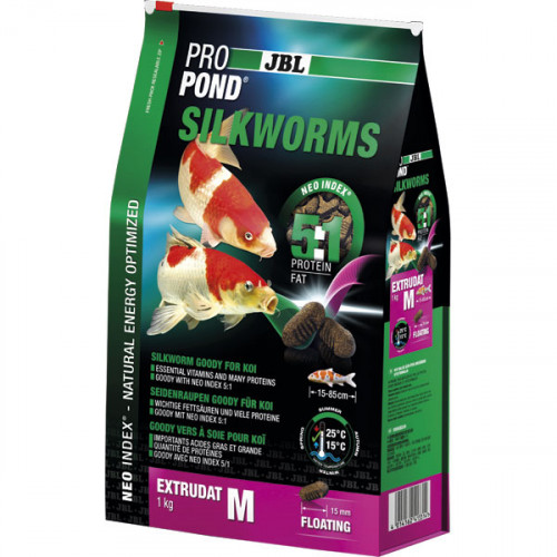 Лакомство в форме шелкопрядов JBL ProPond Silkworms для кои, 1 кг