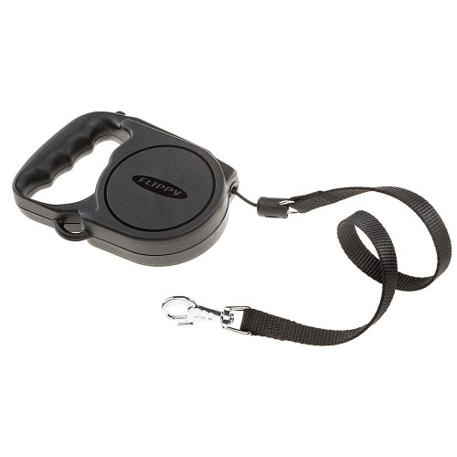 Автоматический поводок-рулетка для собак до 25 кг Ferplast Flippy Regular Medium Black, черный, 5 м