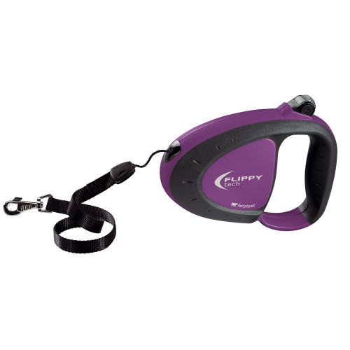 Поводок-рулетка для собак до 50 кг Ferplast Flippy Tech Cord L Purple зі шнуром, фіолетовий, 5 м