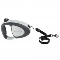 Поводок-рулетка для собак до 25 кг Ferplast Flippy Tech Cord M Grey, з шнуром, сірий, 5 м