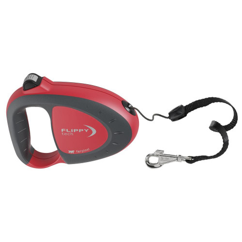 Поводок-рулетка для собак до 25 кг Ferplast Flippy Tech Cord M Red, зі шнуром, червоний, 5 м