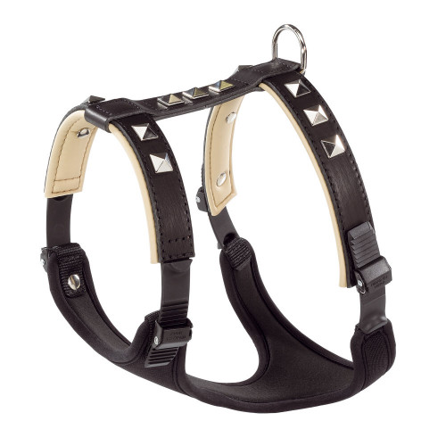 Шкіряна шлейка з металевими аплікаціями, чорна Giotto Luxor Black P L-XL, для собак