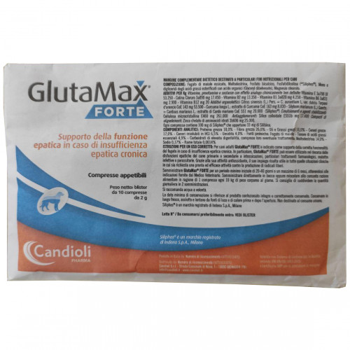 Таблетки Candioli GlutaMax Forte для підтримки функцій печінки для собак, 10 таблеток