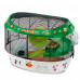 Клетка Ferplast Cage Stadium Black с цветными наклейками, для хомяков, зелёно-белая, 49,5×34×33 см