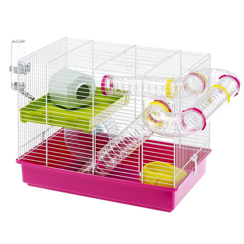 Двухэтажная клетка Ferplast Cage Laura White для хомяков, в комплекте с туннелями