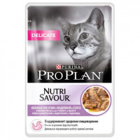 Консерва Purina Pro Plan Cat Nutrisavour Delicate для кошек с чувствительным пищеварением, с индейкой, 85 г Консерва Purina Pro Plan Cat Nutrisavour Delicate для кошек с чувствительным пищеварением, с индейкой, 85 г