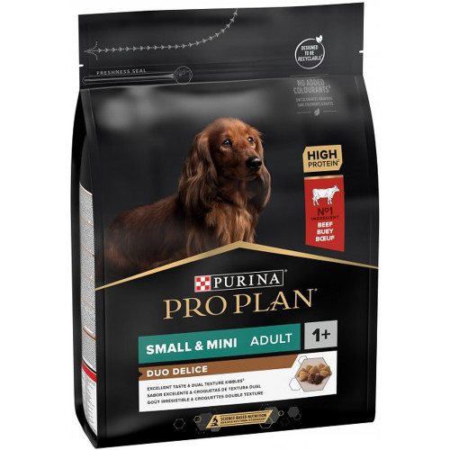 Сухий корм Purina Pro Plan Dog Duo Delice Small and Mini Adult для собак дрібних порід, яловичина з рисом, 2.5 кг