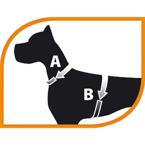 Нейлонова шлейки Ferplast Easy P Medium Orange для собак, A = B: 45 ÷ 63 см, 15 мм