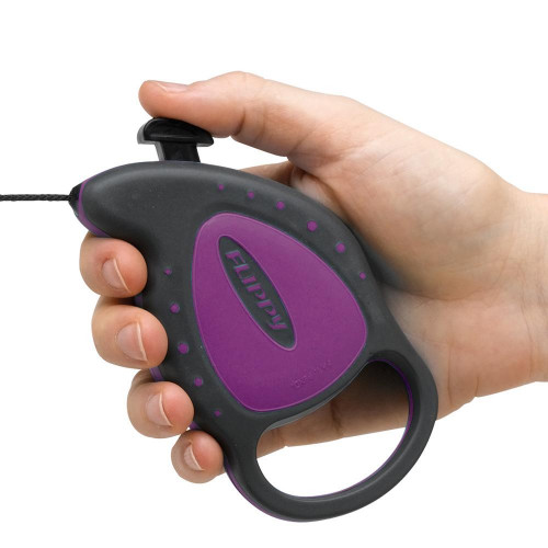 Поводок-рулетка для собак до 8 кг Ferplast Flippy Deluxe Mini Purple зі шнуром, фіолетовий, 3 м