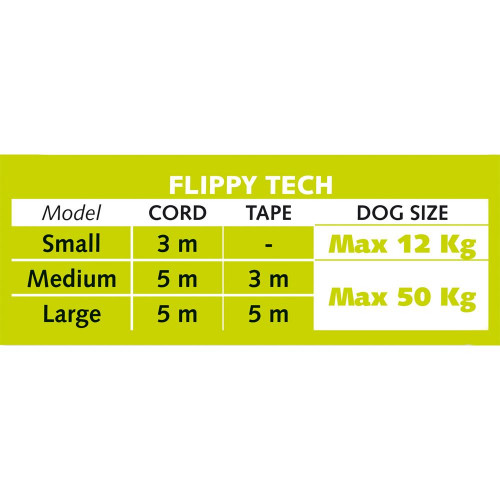 Поводок-рулетка для собак до 12 кг Ferplast Flippy Tech Cord S Green зі шнуром, 3 м