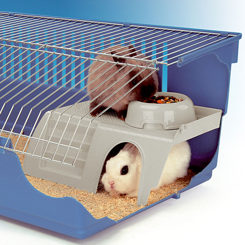 Пластиковий будиночок Ferplast Pub 3256 Withe Feeding Bowl для маленьких тварин зі сходами і мискою
