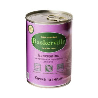 Влажный корм Baskerville для котов, утка и индюк, 400 г Влажный корм Baskerville для котов, утка и индюк, 400 г