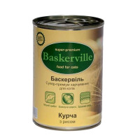 Влажный корм Baskerville для котов, цыпленок с рисом, 400 г Влажный корм Baskerville для котов, цыпленок с рисом, 400 г