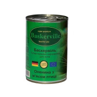 Влажный корм Baskerville для котов, оленина с мясом курицы, 400 г Влажный корм Baskerville для котов, оленина с мясом курицы, 400 г