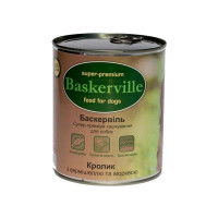 Вологий корм Baskerville для собак, кролик з локшиною і морквою 800 г Вологий корм Baskerville для собак, кролик з локшиною і морквою 800 г